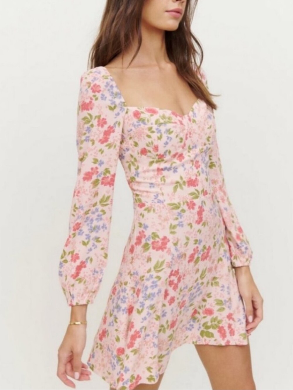 Reformation Mochi Floral Pink Mini Dress 12